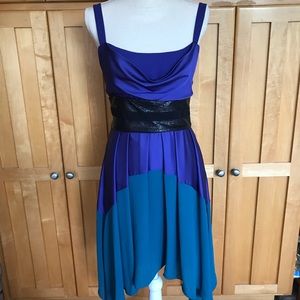 Halston Heritage Fishtail Violet Dress Sz 4 NWT